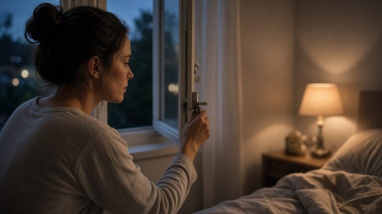 Person opening the bedroom window slightly before going to sleep, bedroom temperature for sleep